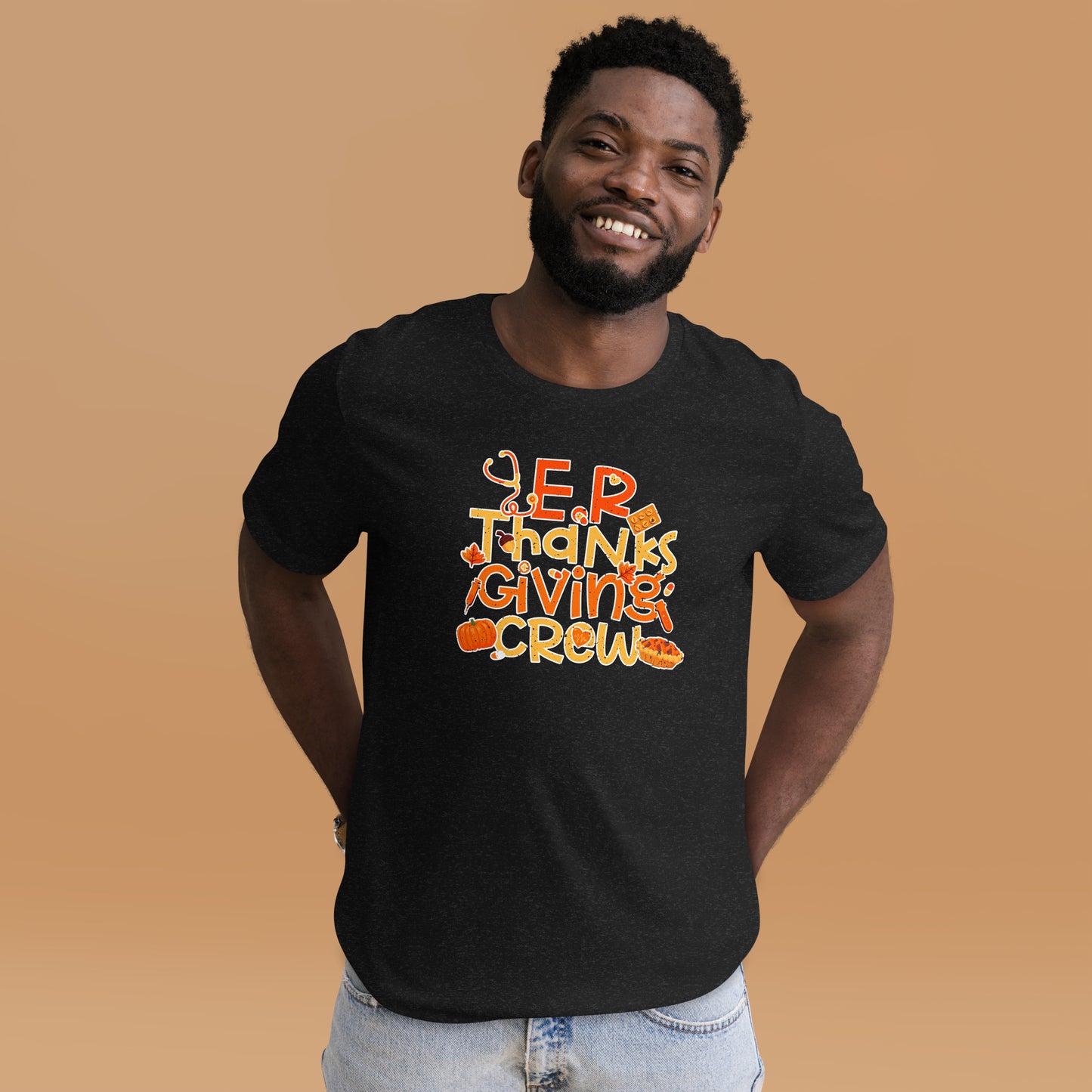 E.R Thankgiving Crew Gratitude Frontliners Unisex Dark Shirt