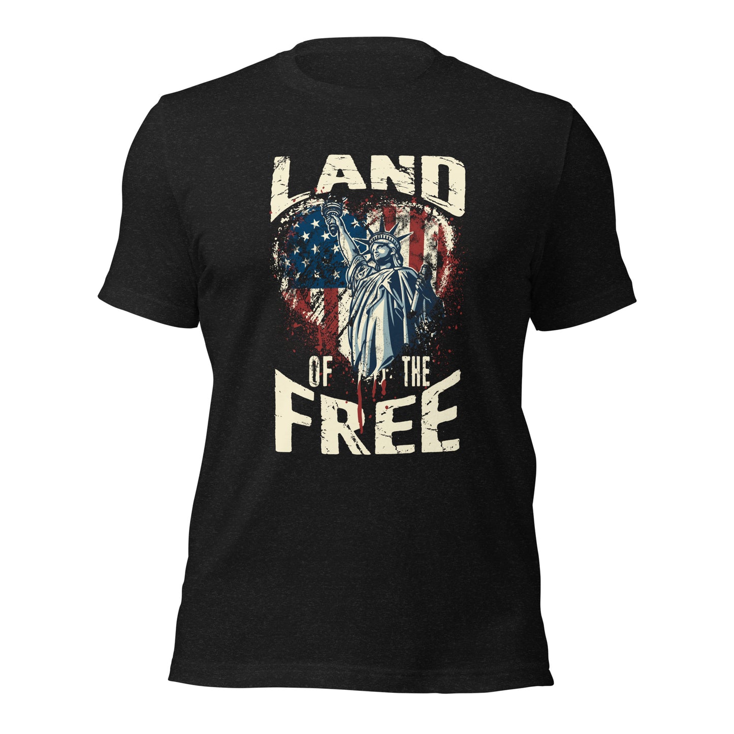 Vintage America Land Of Free Flag Statue Of Liberty Unisex Dark Shirt