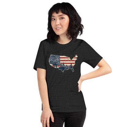 Vintage New York America Flag Patriot Military Unisex Dark Shirt