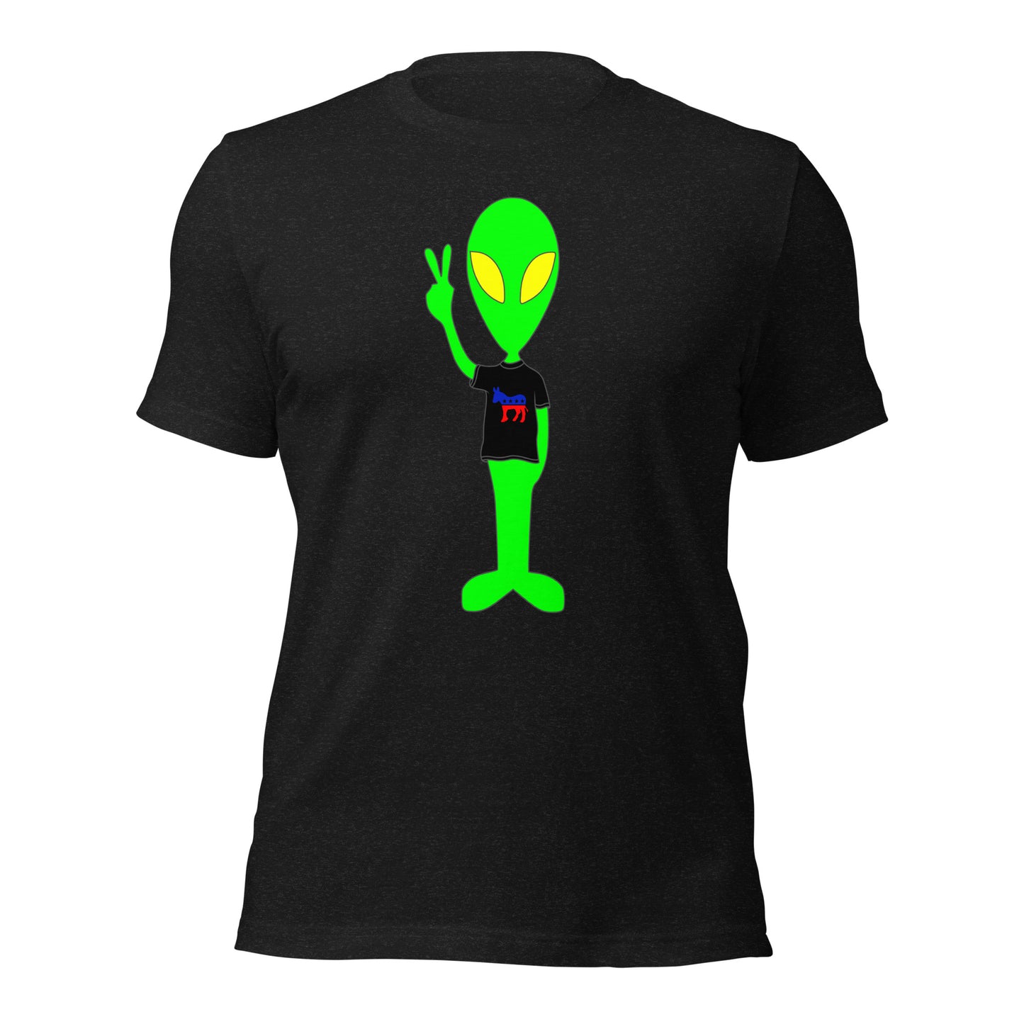 Donkey Liberal Democrats Alien Peace Sign USA Unisex Dark t-shirt