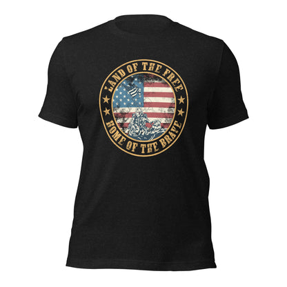 Land Of The Free Home Of The Brave Military Patriot Unisex Dark Shirt