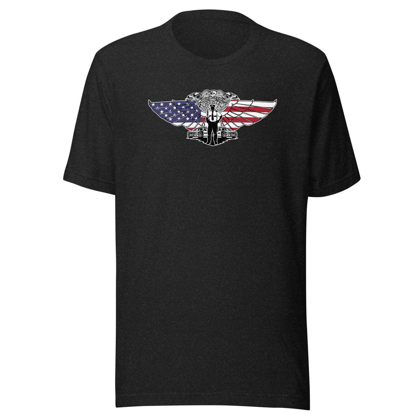 Brave Law Enforcer Patriotic American Police Hero Unisex Dark Tee