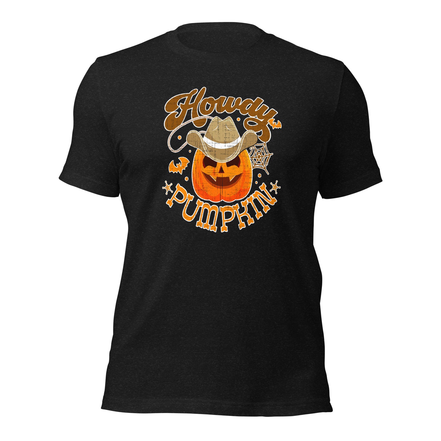 Howdy Pumpkin Cowboy Cowgirl Western Halloween Unisex Dark Shirt