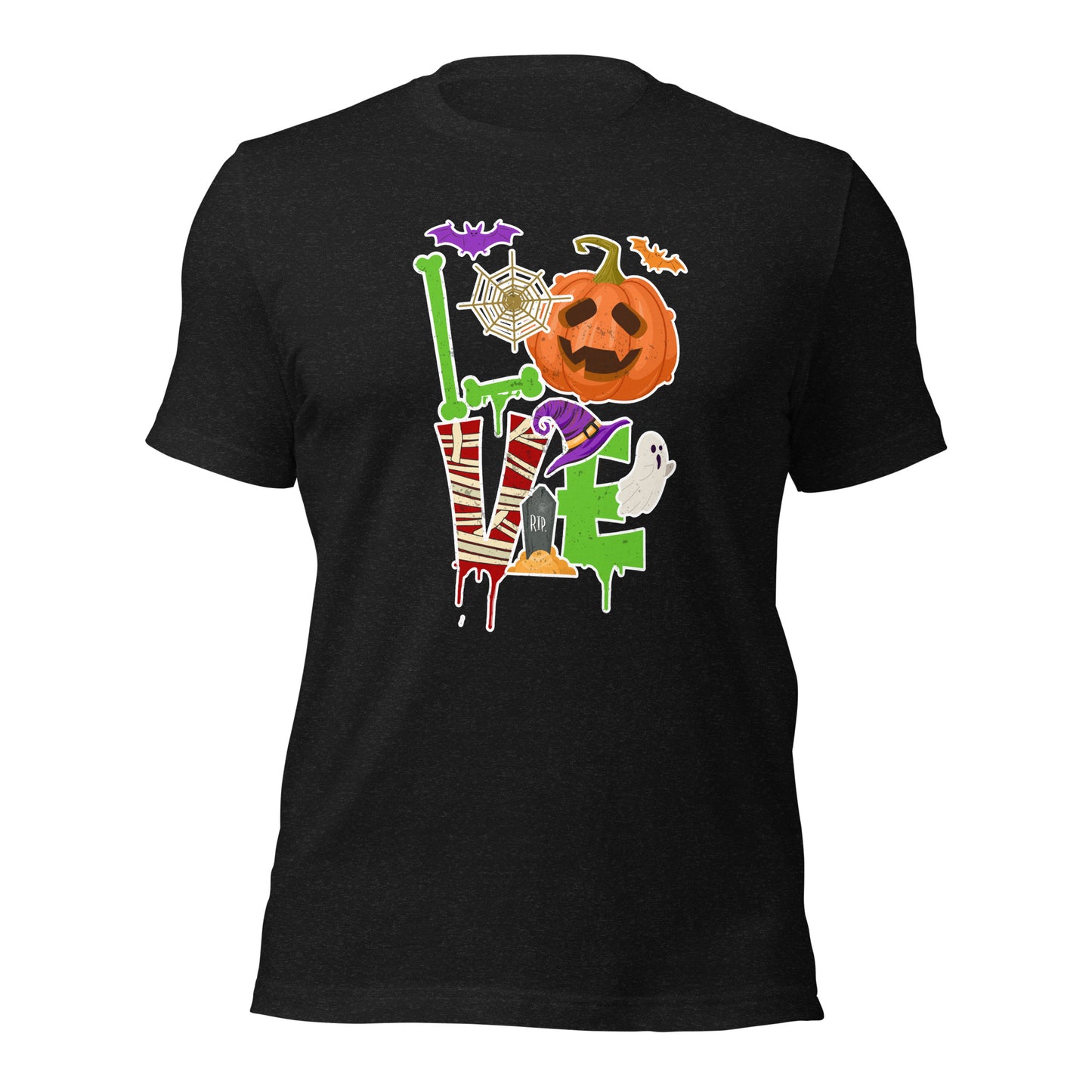 Halloween Love Tee Cute Fall Pumpkin Unisex Dark Shirt