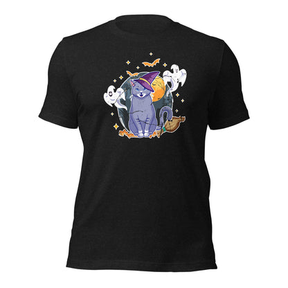 Black Cat Moon Witch Halloween Gift Unisex Dark Shirt