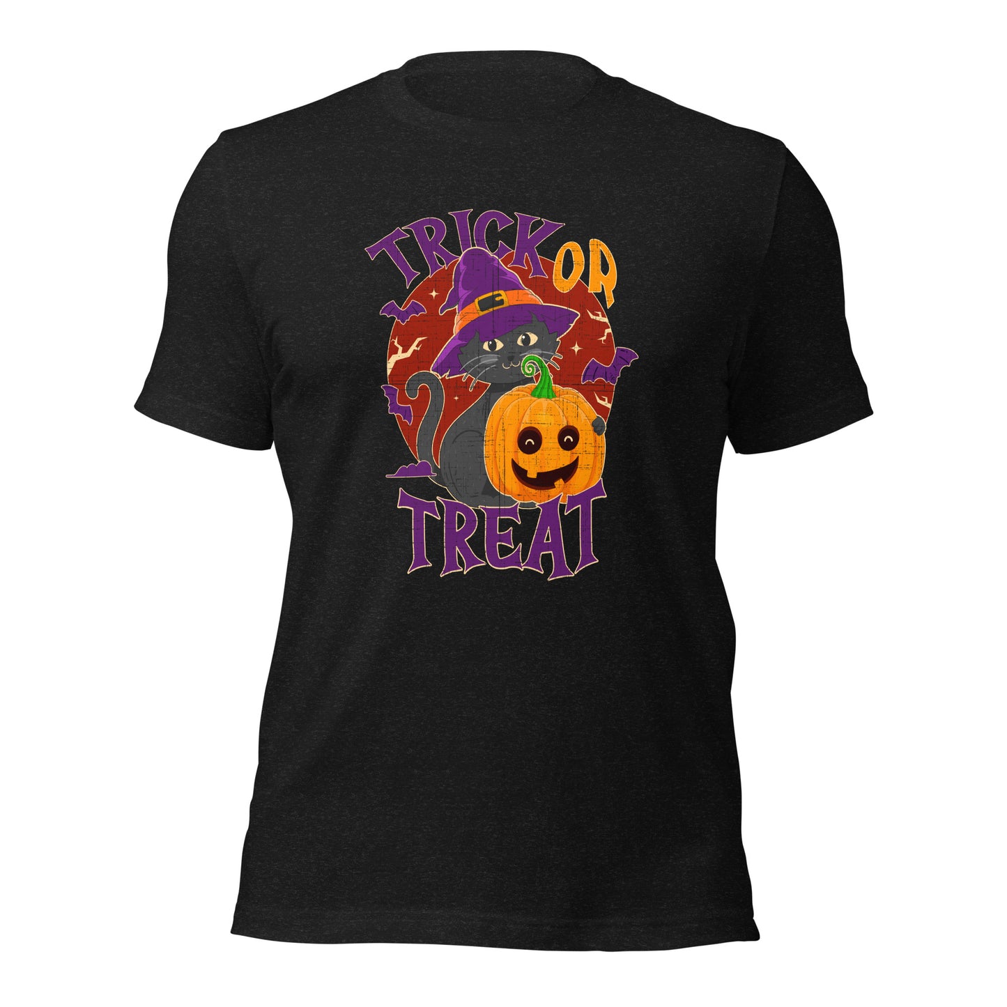 Halloween Witch Black Cat Trick Or Treat Unisex Dark Shirt