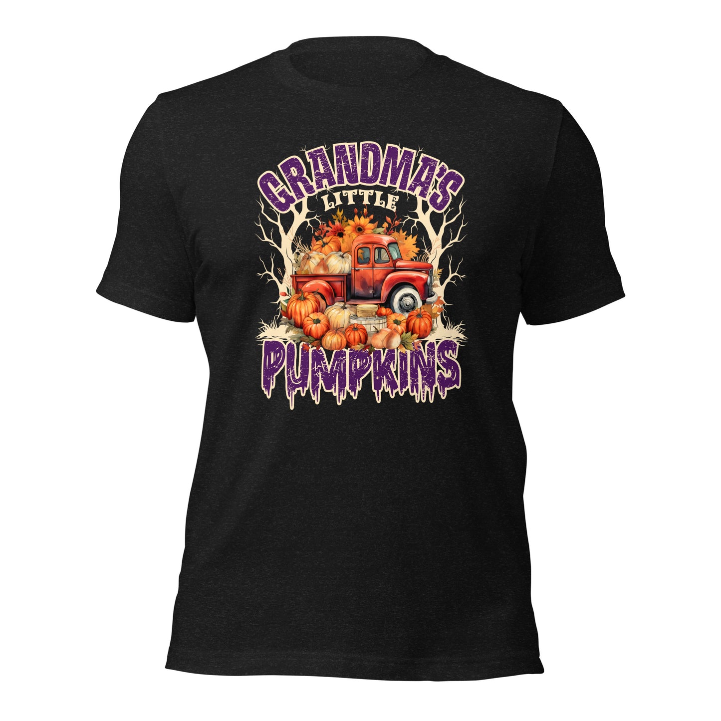 Grandma's Little PUmpkins grandchildren Halloween Unisex Dark Shirt