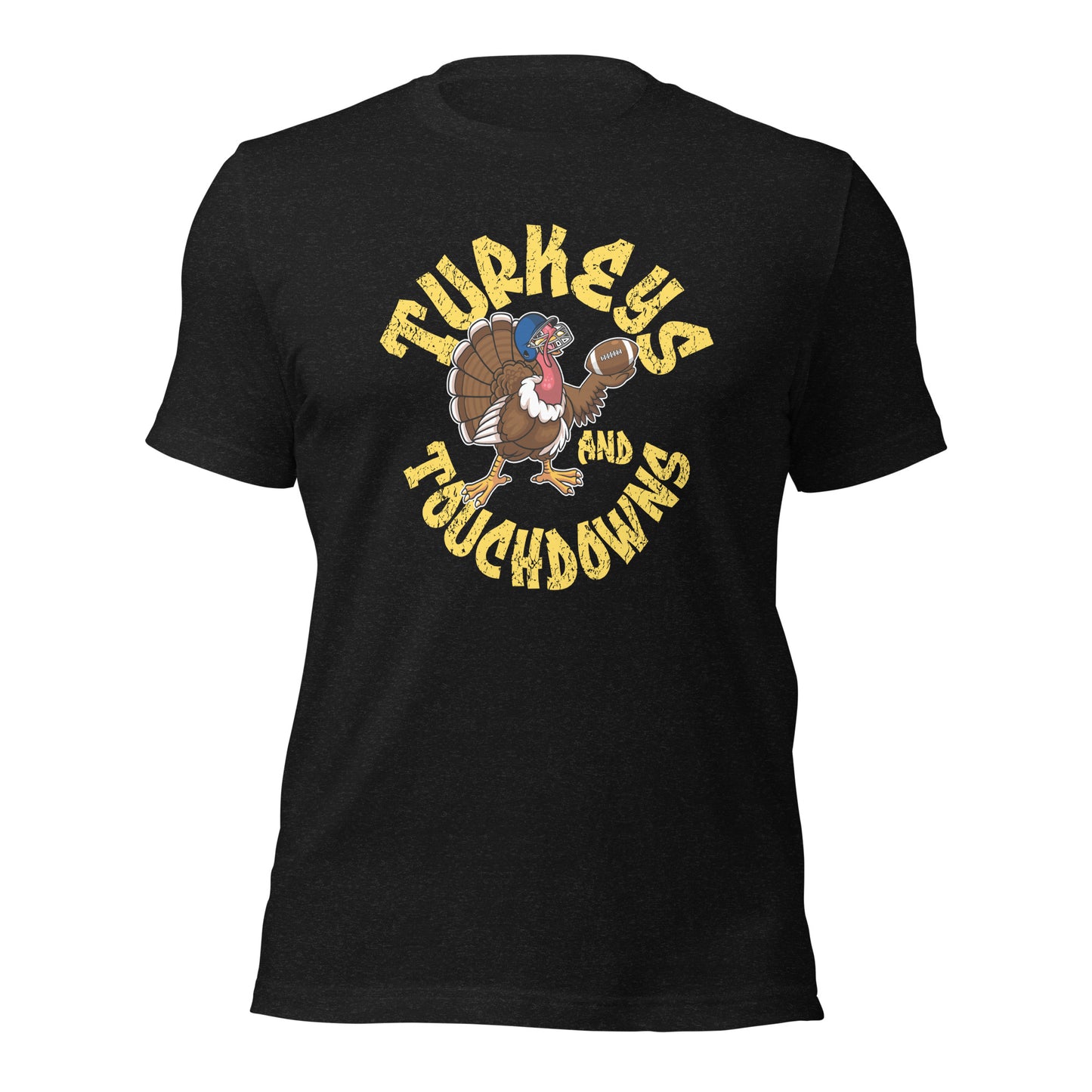 Turkeys And Touchdown American Football Thanksgiving Unisex Dark Shirt