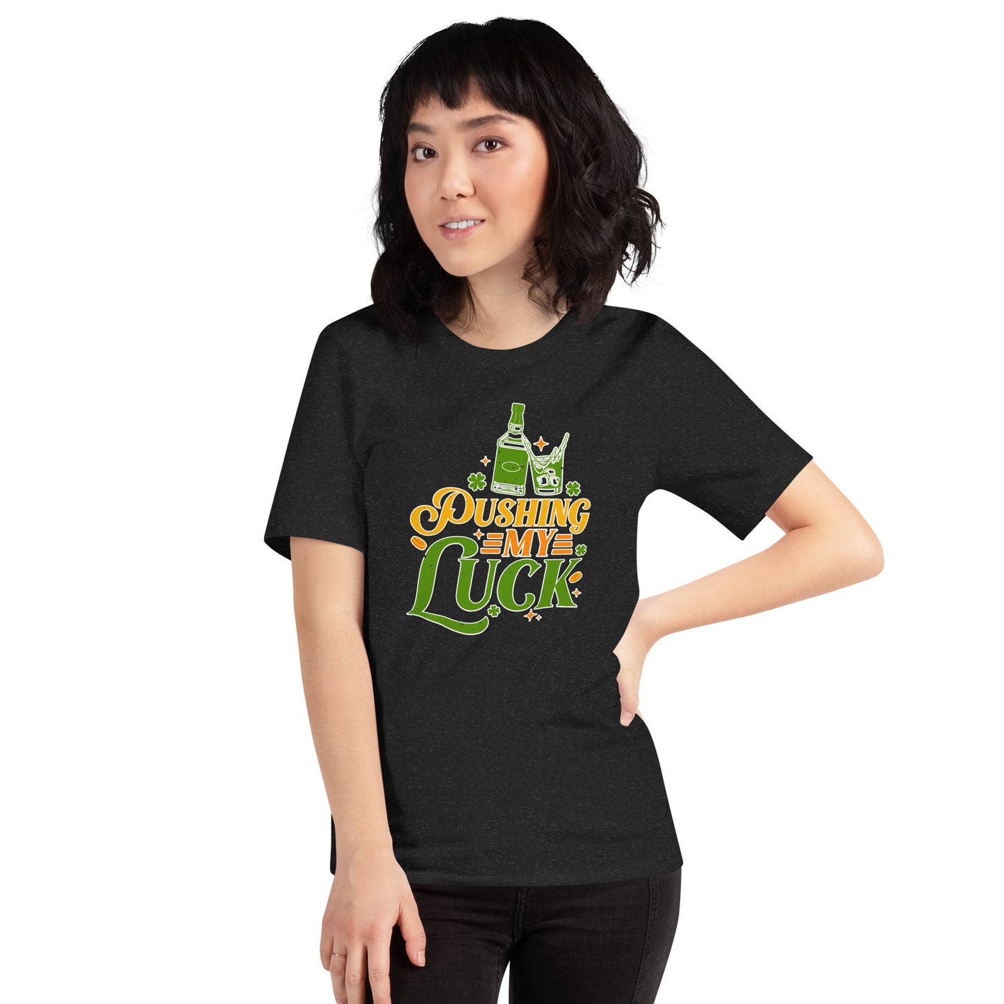 St. Patricks Day Pushing My Luck Gamer Unisex Dark Tshirt