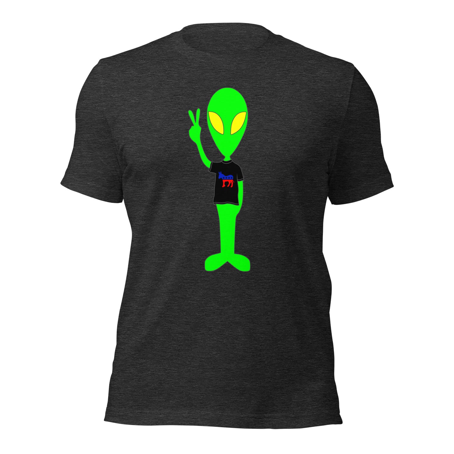 Donkey Liberal Democrats Alien Peace Sign USA Unisex Dark t-shirt