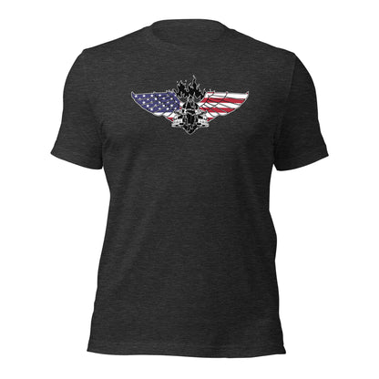 American Patriotic Firefighter Hero Dedication Unisex Dark Shirt