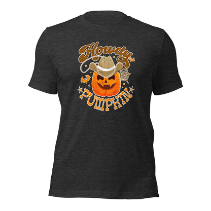 Howdy Pumpkin Cowboy Cowgirl Western Halloween Unisex Dark Shirt