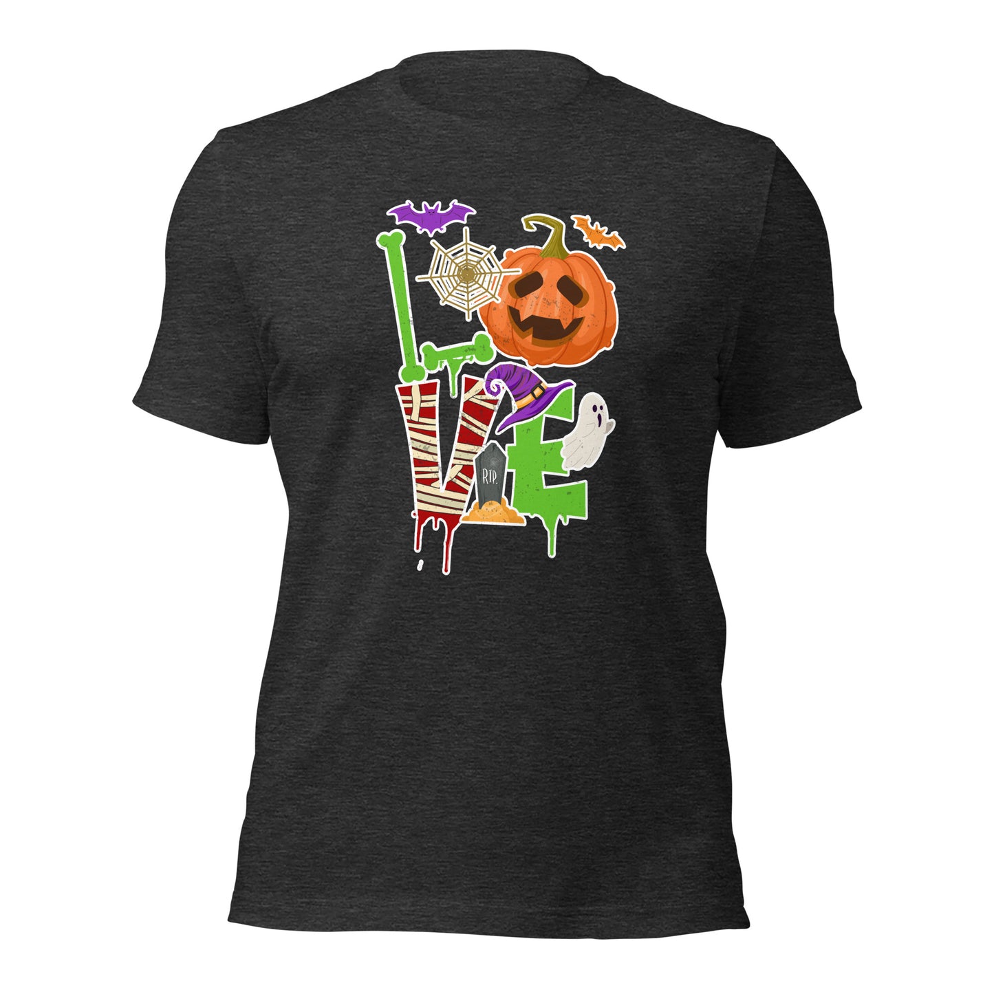 Halloween Love Tee Cute Fall Pumpkin Unisex Dark Shirt