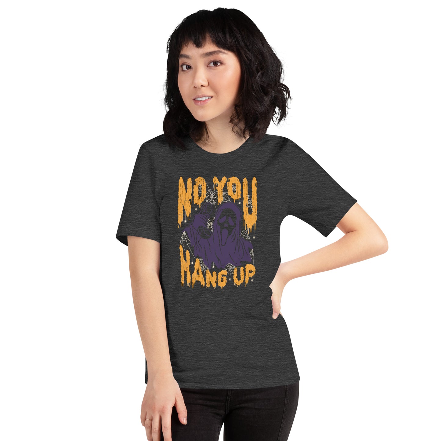 No You Hang Up Scream Spooky Season Halloween Dark Tee