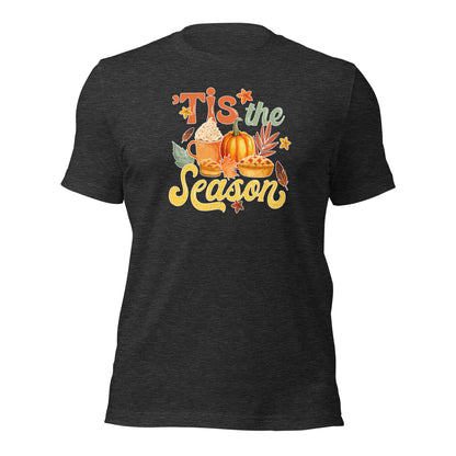 Tis The Season Thankful Blessed Thanksgiving Unisex Dark Shirt