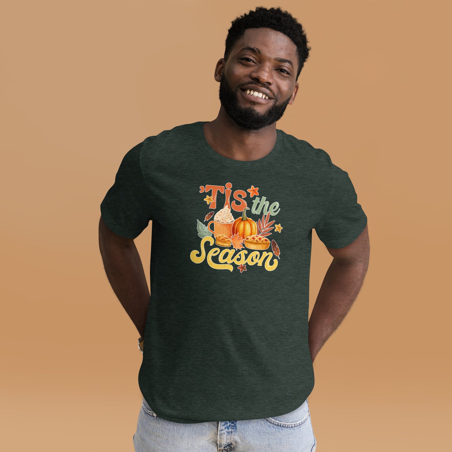 Tis The Season Thankful Blessed Thanksgiving Unisex Dark Shirt