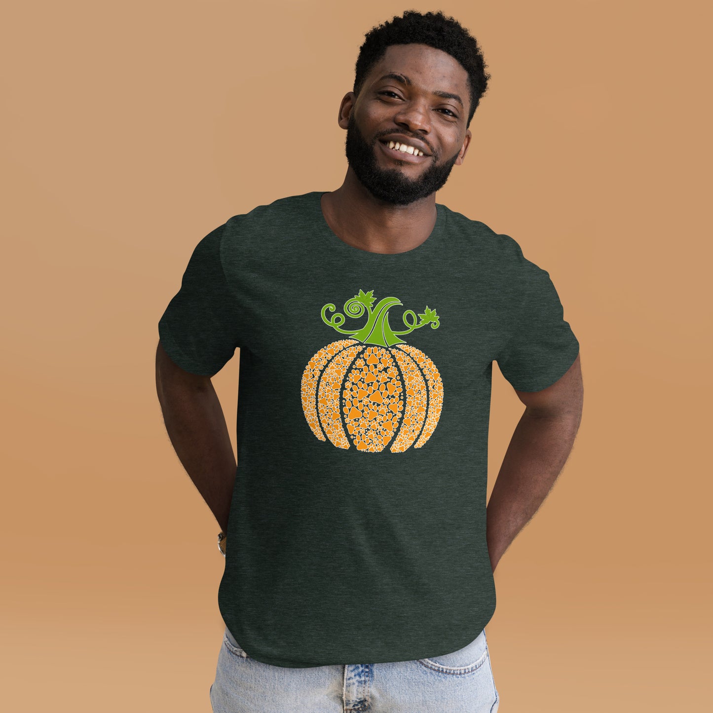 Animal Lover Pawkins Pumpkin Thanksgiving Day Unisex Dark Shirt