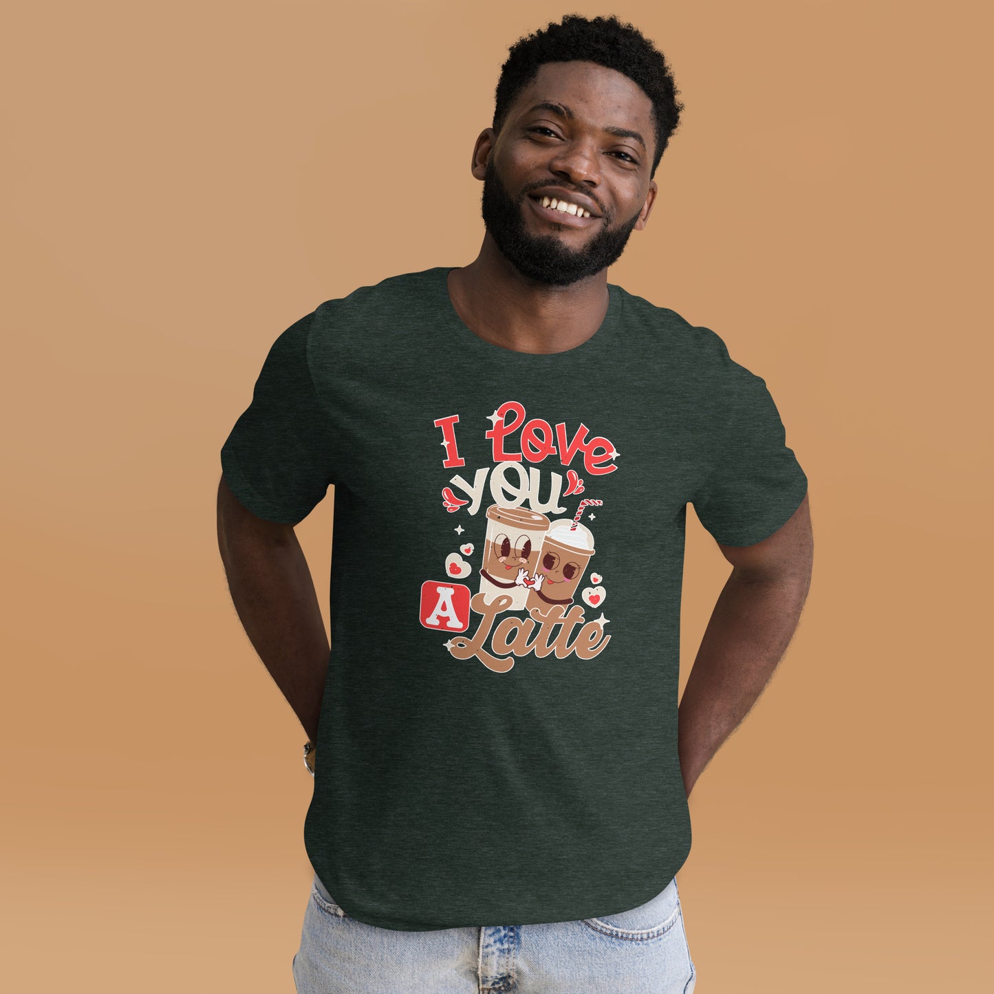 I Love You A Latte Coffee Lover Valentines Day Dark Shirt