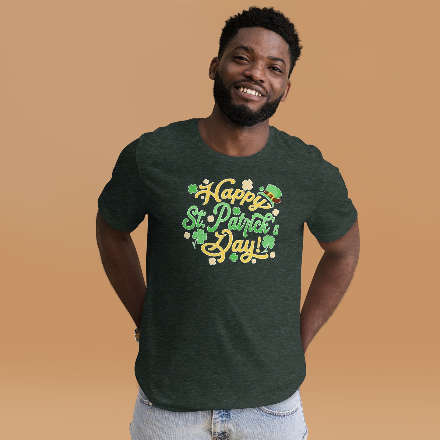 Happy St. Patricks Day Lucky Shamrock Unisex Dark Shirt