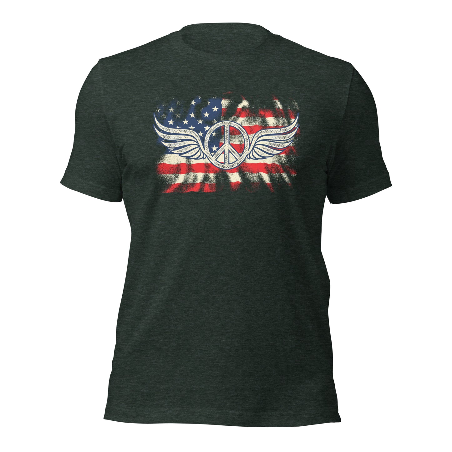 Military American Patriots Distressed Peace Sign Unisex Dark Shirt