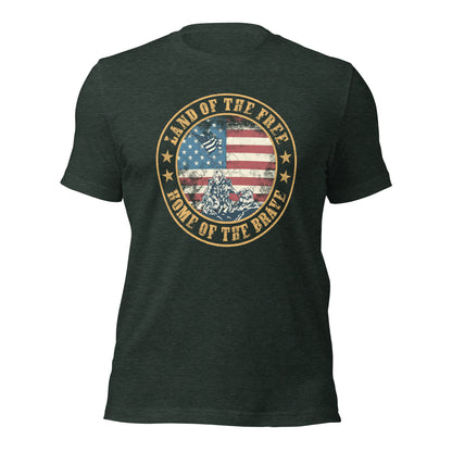 Land Of The Free Home Of The Brave Military Patriot Unisex Dark Shirt