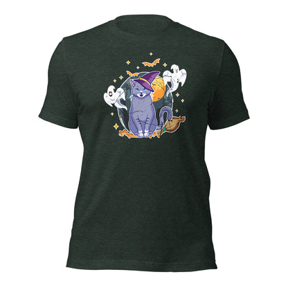 Black Cat Moon Witch Halloween Gift Unisex Dark Shirt