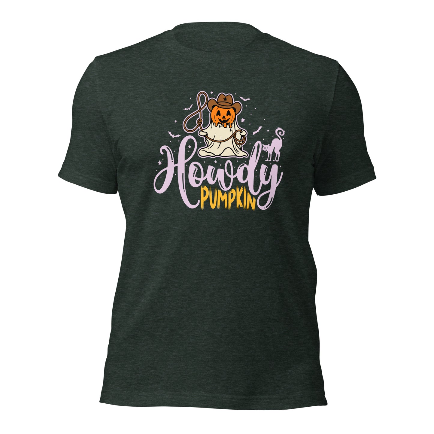 Howdy Pumpkin Western Halloween Pumpkin Cowboy Unisex Dark Shirt