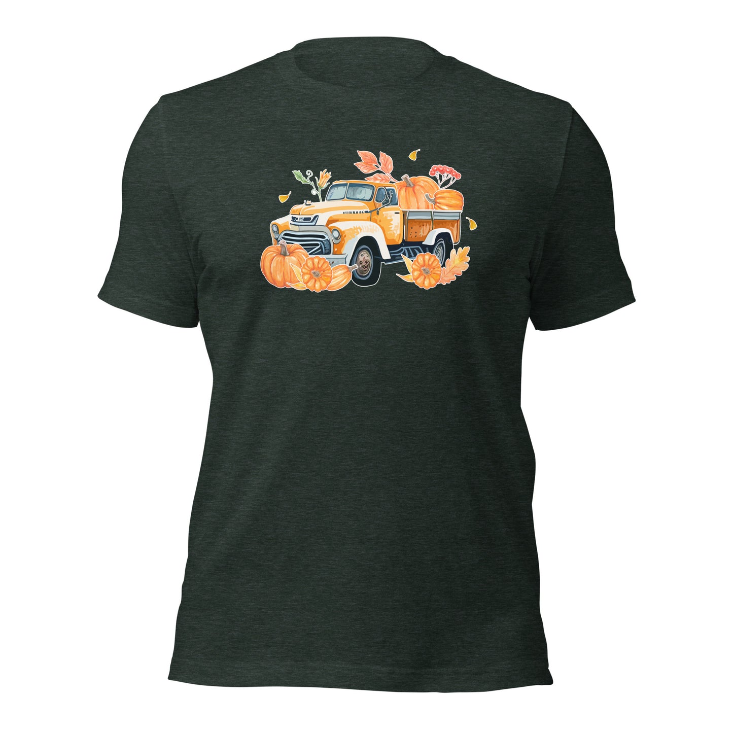 Pumpkin Thanksgiving Vintage Truck Unisex Dark Shirt