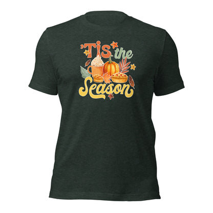 Tis The Season Thankful Blessed Thanksgiving Unisex Dark Shirt