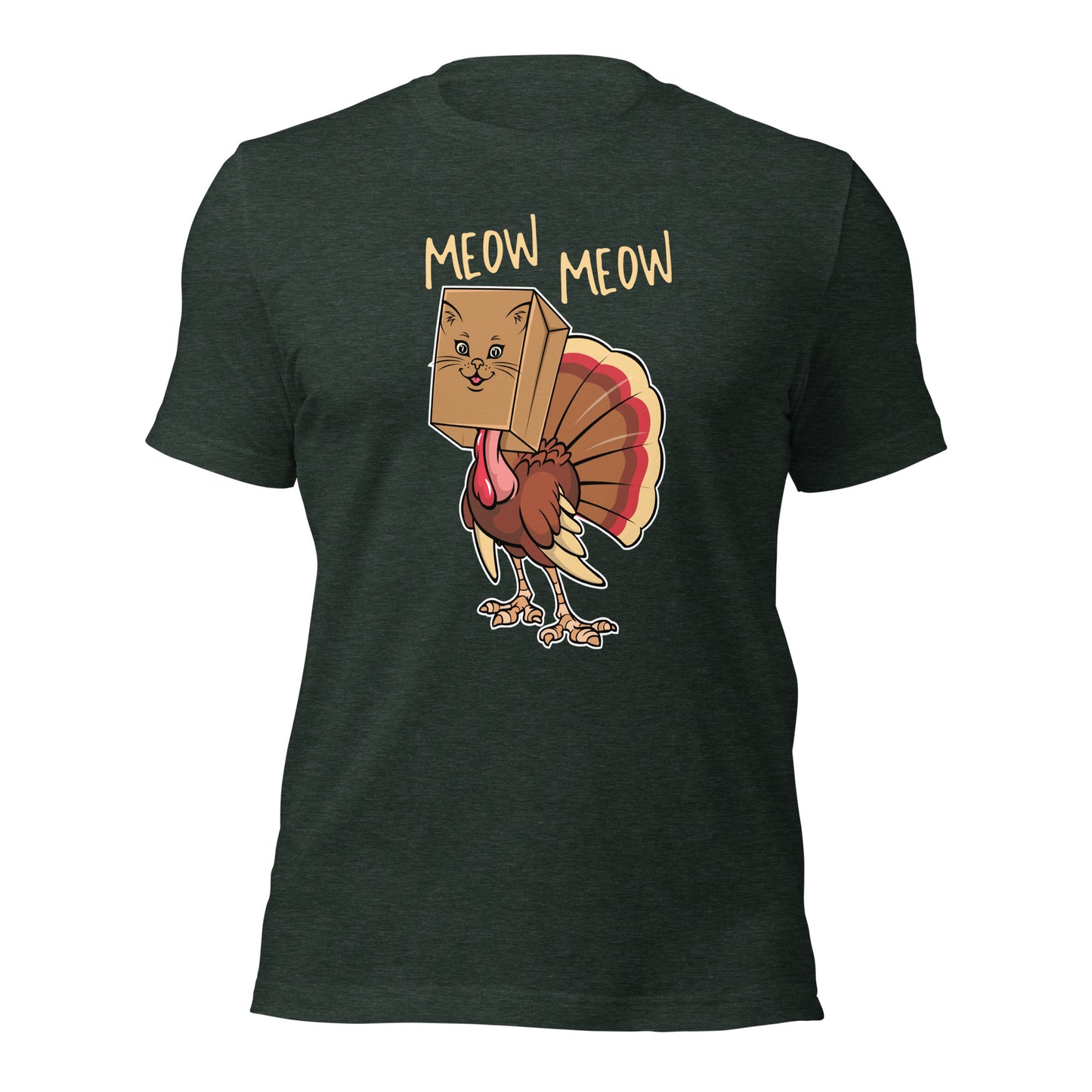 Meow Meow Turkey Thanksgiving Unisex Dark Shirt