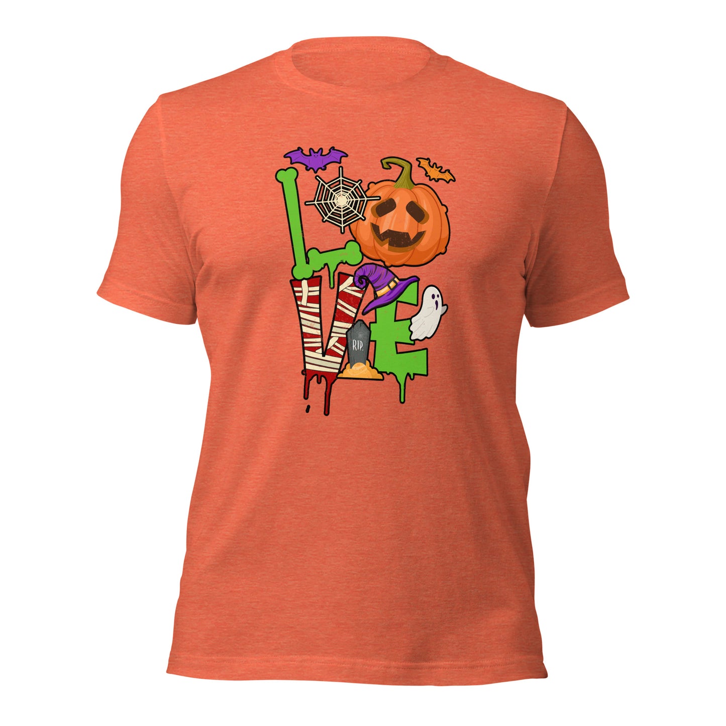 Halloween Love Tee Cute Fall Pumpkin Unisex Light Shirt