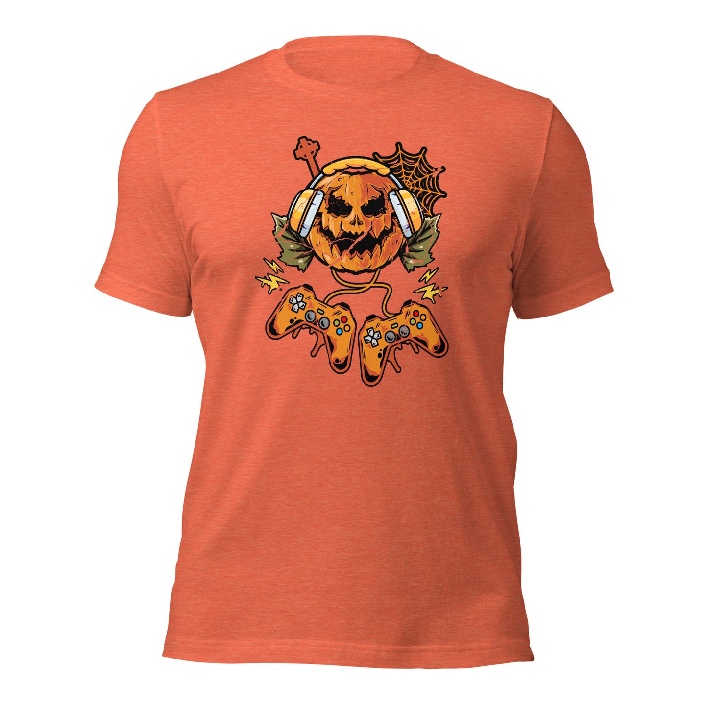 Halloween Pumpkin Gamer T Shirts Trick Or Treat Unisex Light Tee