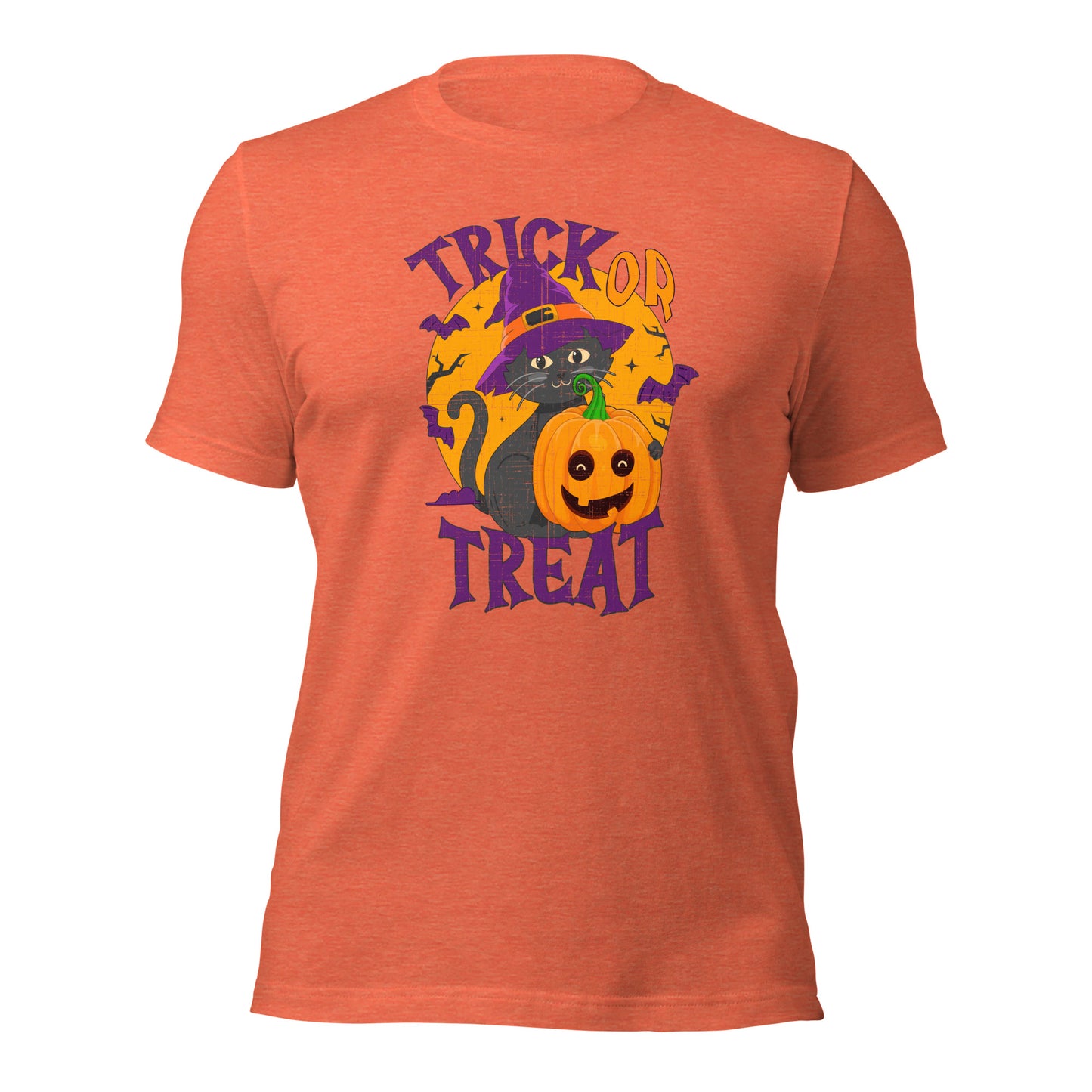 Halloween Witch Black Cat Trick Or Treat Unisex Light Shirt