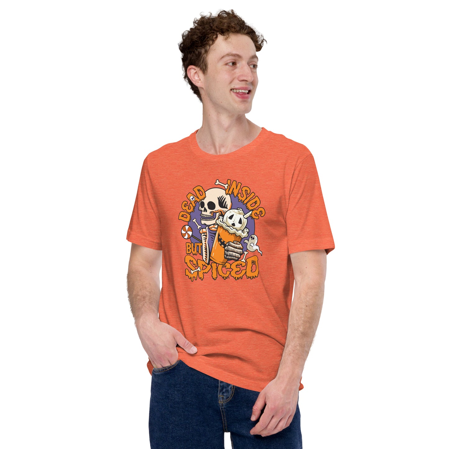 Dead Inside But Spiced Halloween Coffee Lovers Unisex Light Shirt