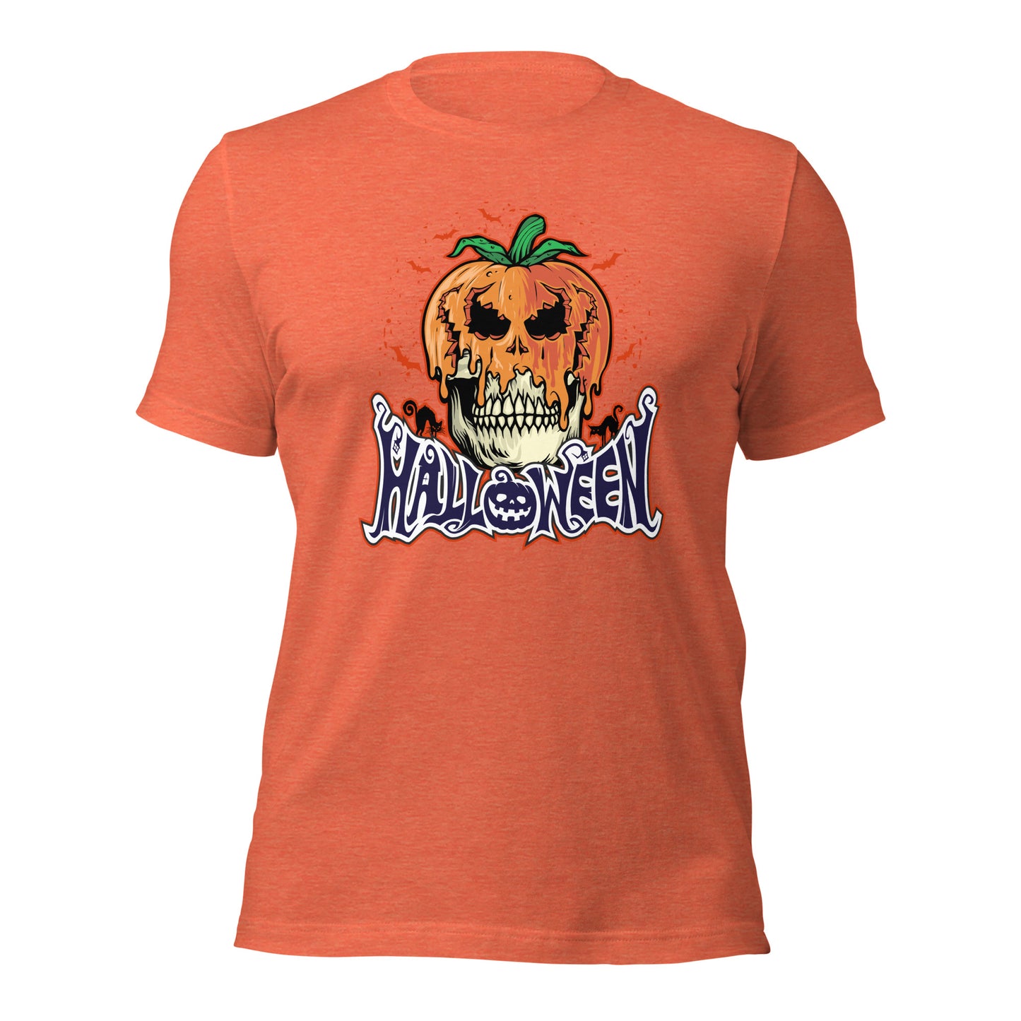 Halloween Pumpkin Skull Head Unisex Light Shirt