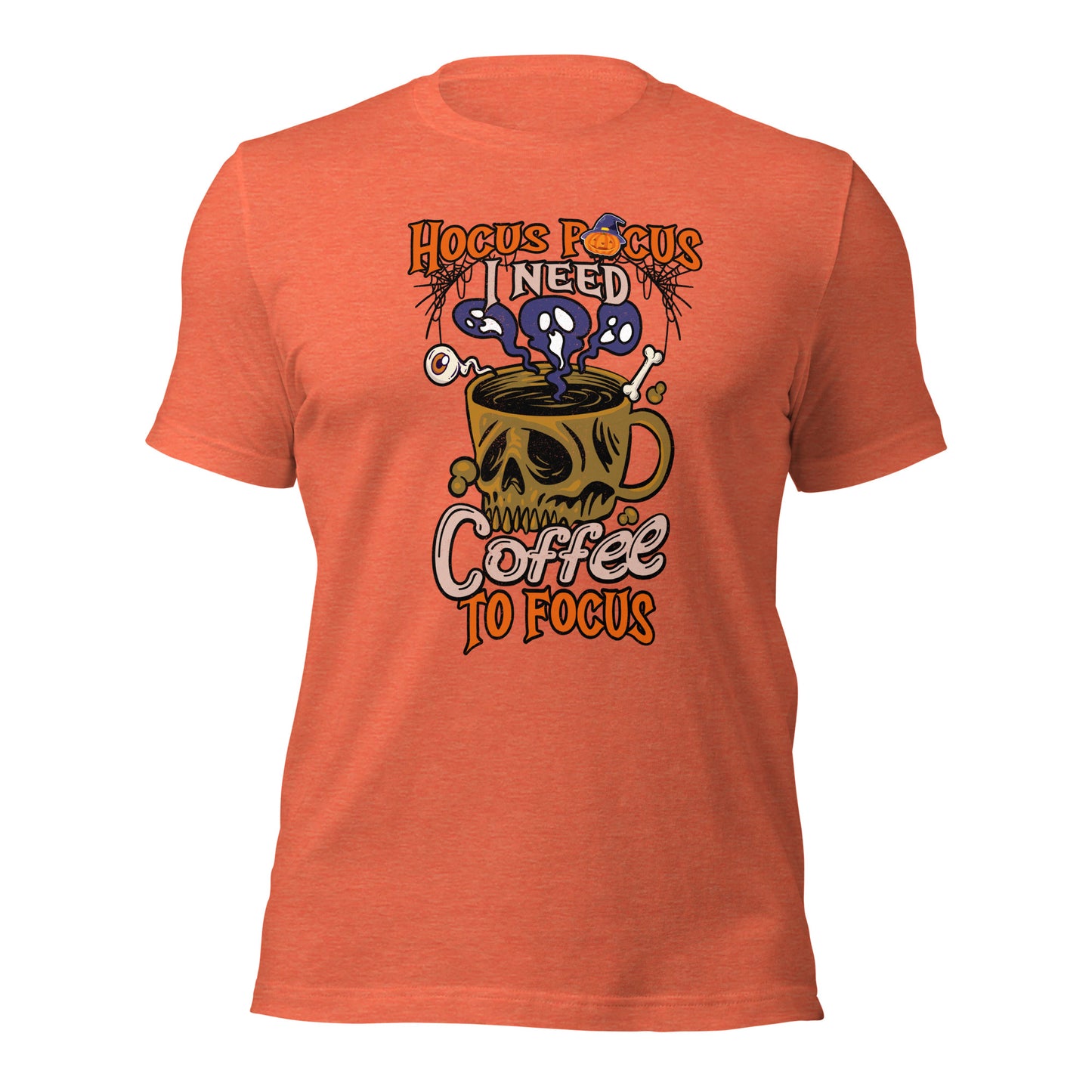 Hocus Pocus I Need Coffee To Focus Coffee Lover Halloween Unisex Light Shirt