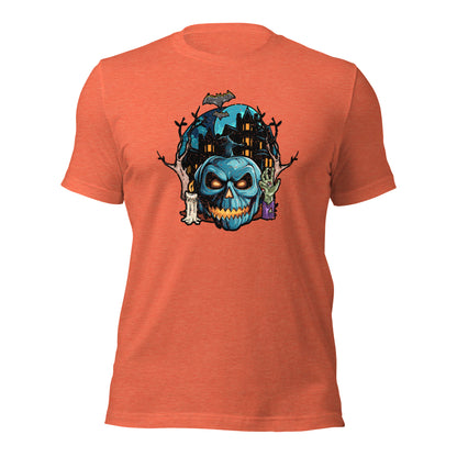 Haunted House Creepy Skull Halloween Unisex Light Shirt