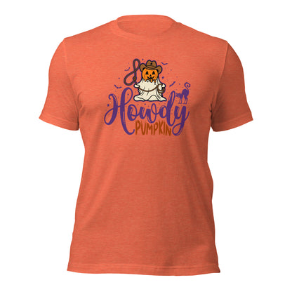 Howdy Pumpkin Western Halloween Pumpkin Cowboy Unisex Light Shirt