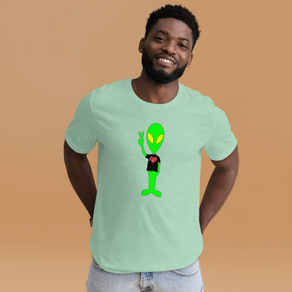 Alien Peace Sign Democrat Republican Broken Heart Unisex Light t-shirt