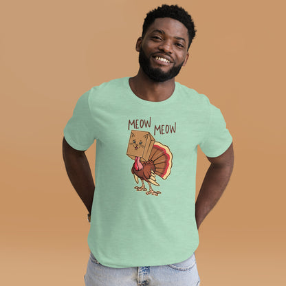 Meow Meow Turkey Thanksgiving Unisex Light Shirt