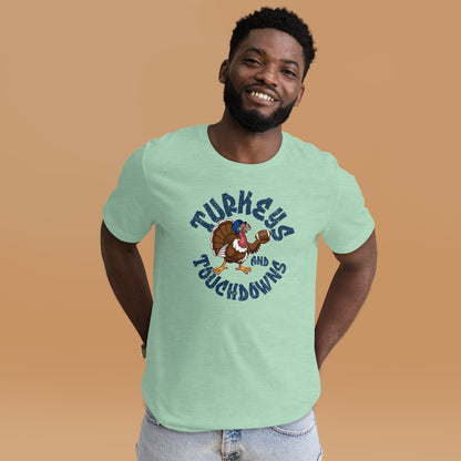 Turkeys And Touchdown American Football Thanksgiving Unisex Light Shirt