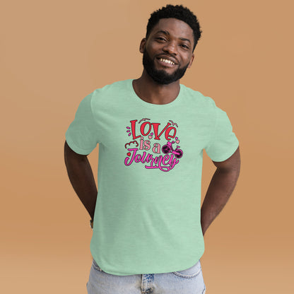 Love Is A Journey Tees Valentines Day Gift Couple Shirt Bicycle Lover Light Tshirt