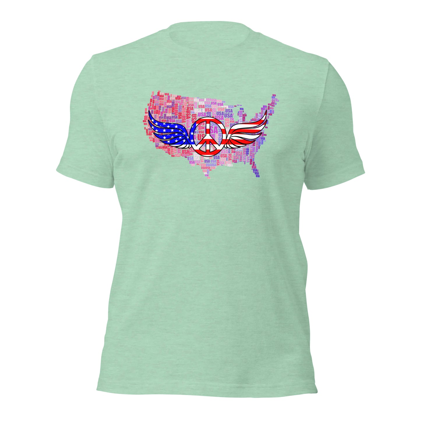 We The People Peace Wings Signs USA Map Unisex Light T-shirt