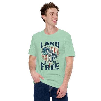 Vintage America Land Of Free Flag Statue Of Liberty Unisex Light t-shirt