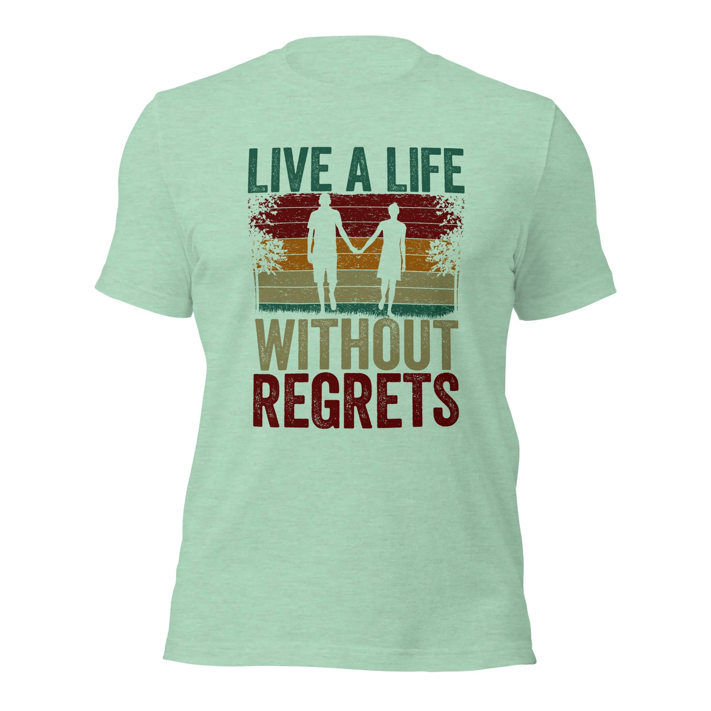 Couple Motivational Quote Live A Life Without Regrets Unisex Light Shirt