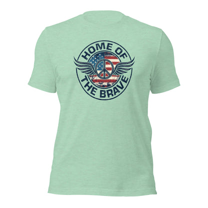 Home Of The Brave Vintage Military Veteran Unisex Light T-shirt