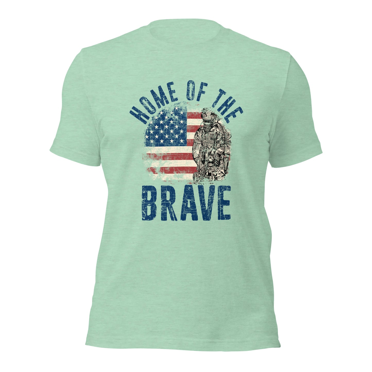 Vintage Military Patriot Home Of The Brave Unisex Light Shirt