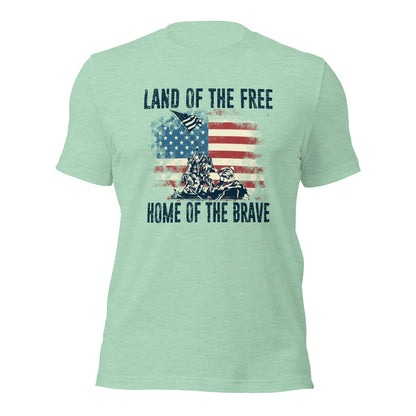 Vintage Land Of The Free Home Of The Brave Unisex Light Shirt