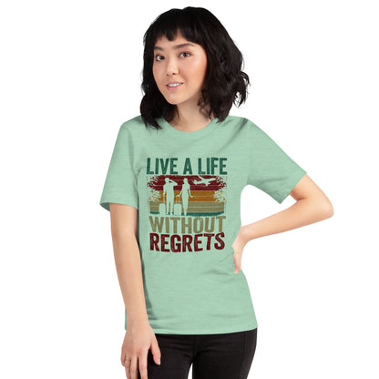 Couple Traveler Inspirational Live A Life Without Regrets Unisex Light Shirt