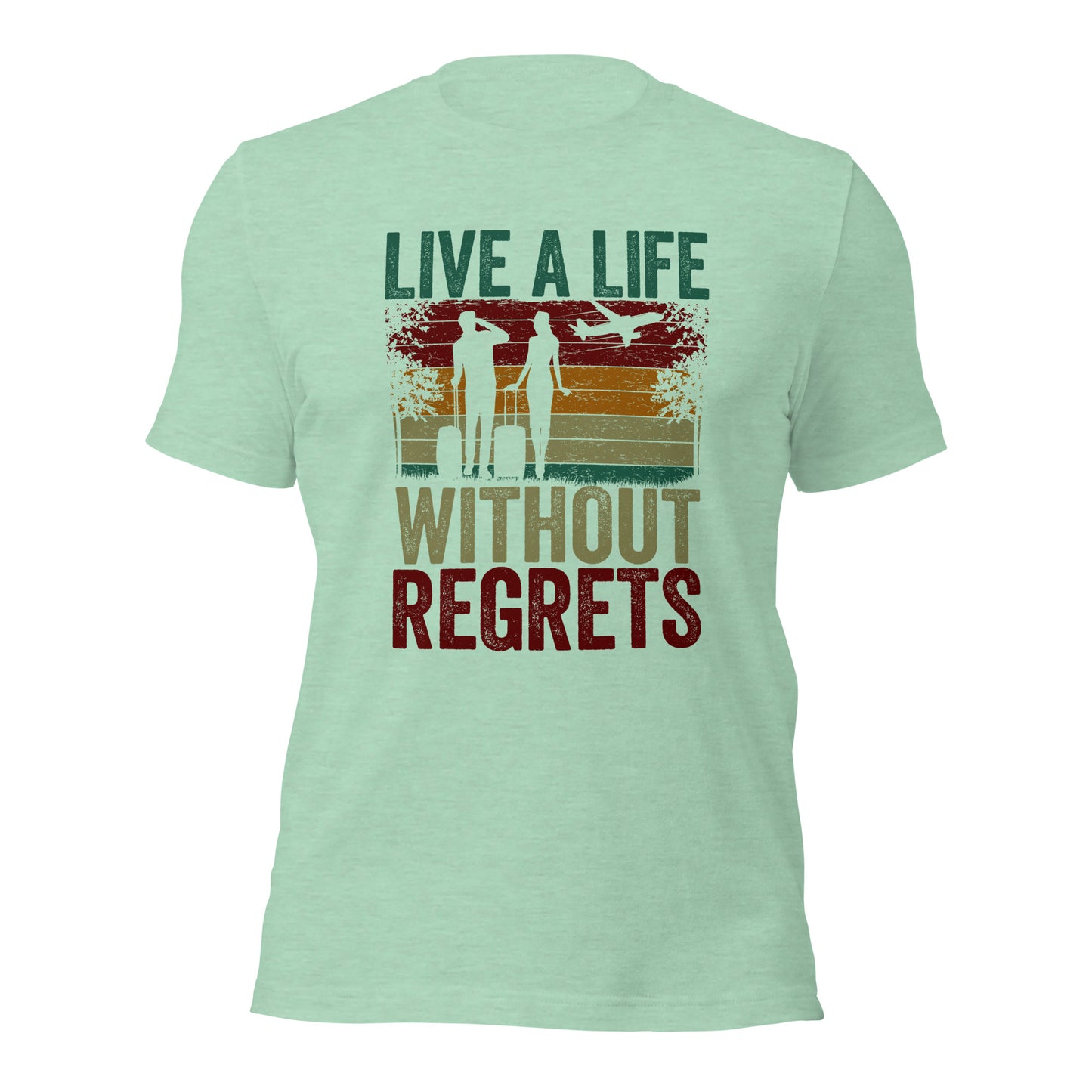 Couple Traveler Inspirational Live A Life Without Regrets Unisex Light Shirt